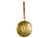 Vintage Mid 20th Century Large Gold Brass Round Skimmer With Wooden Handle For Sale - Image 6 of 6