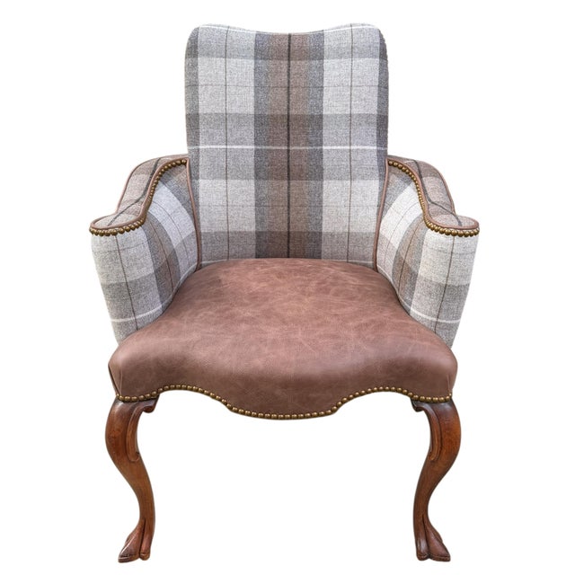 Pair of Early 20th Century Queen Anne Revival Armchairs For Sale - Image 4 of 14