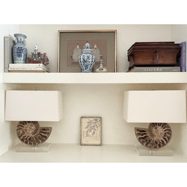 1940s Original Ink Drawing of Tree and Fence in Silverleaf Frame For Sale - Image 4 of 14