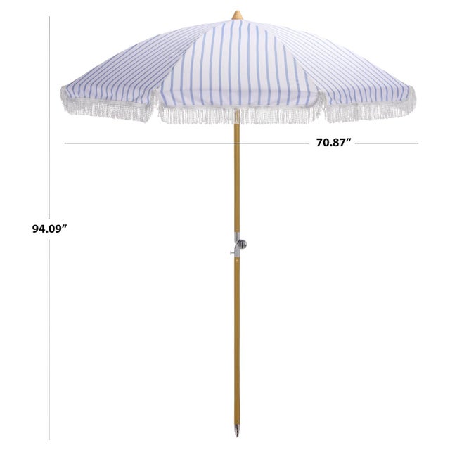 Introducing the Bella 6.5 ft beach umbrella in a delightful baby blue stripe, designed to transform your outdoor...