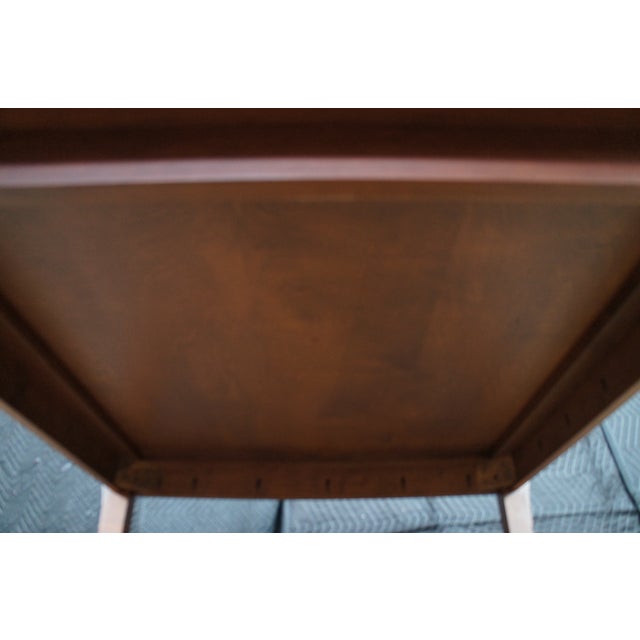 Late 20th Century Artisan Mission Arts & Crafts Craftsman Style Cherry Coffee Cocktail Table 44" For Sale - Image 6 of 12