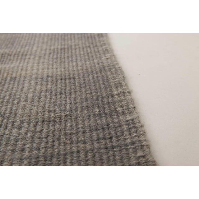 Contemporary muted silver, blue flat-weave wool rug by Doris Leslie Blau. Size: 10'0" × 11'10" (304 × 360 cm). This...