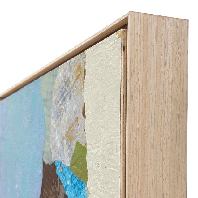 Contemporary Abstract "Blue Stream" Layered Paper Collage, Framed For Sale In New York - Image 6 of 6