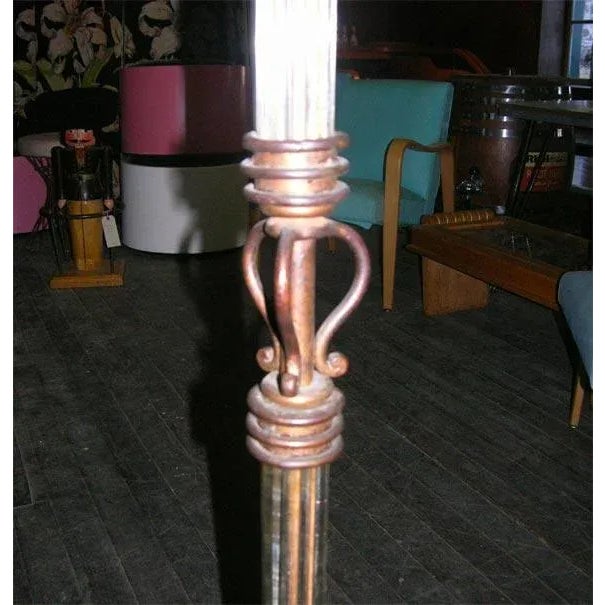 French Gilt Wrought Iron Floor Lamp For Sale In New York - Image 6 of 7