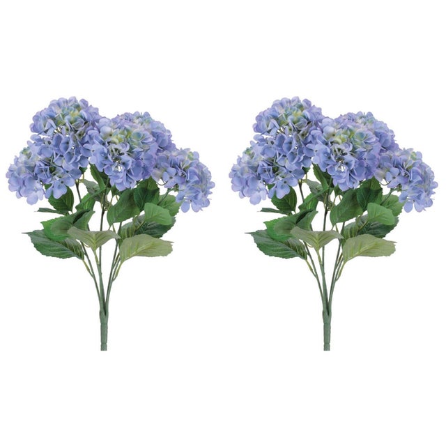 Rustic Hydrangea Floral Bush (Set of 2) For Sale - Image 3 of 3