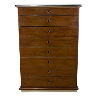 Vintage Bauhaus-Style Wooden and Steel Chest of Drawers, 1960s For Sale