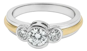 Platinum & 18k Diamond Ring, Size 6.75