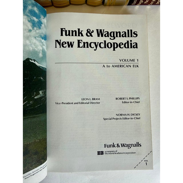 Paper 1980s Funk & Wagnalls Complete Encyclopedia Set of 30 Books With Atlas For Sale - Image 7 of 11