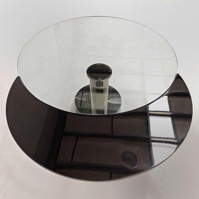 Extendable Round Glass Table Moon attributed to Mario Mazzer for Zanette, 1980s For Sale - Image 13 of 18