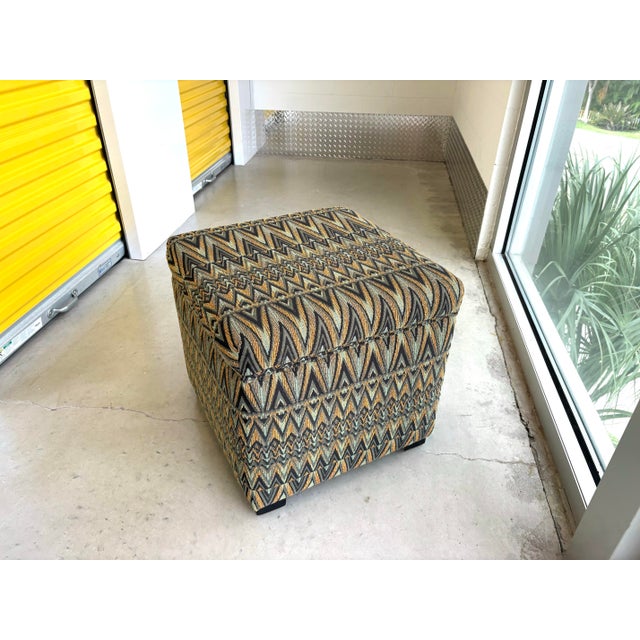 Upholstered Cube Storage Ottomans, a Pair For Sale - Image 10 of 10