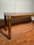 Wood Vintage Campaign Parquet Wood & Brass Console Table For Sale - Image 7 of 12