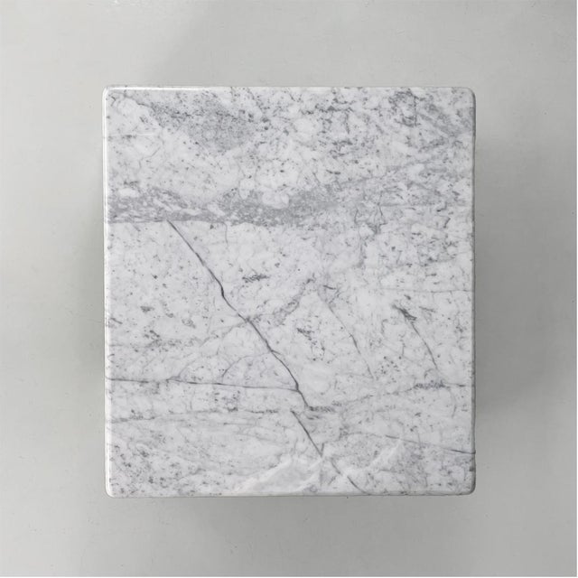 Gray Italian Modern Rectangular Coffe Table in White Marble by Carlo Scarpa, 1980s, 1970s For Sale - Image 8 of 18