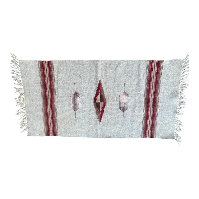 Vintage New Mexico Large Beige 1930's Chimayo Weaving For Sale