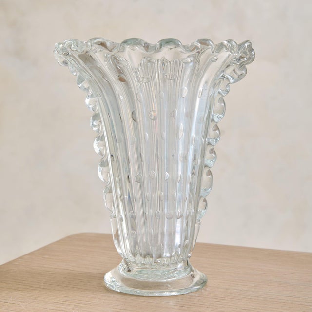 1930s Italian Murano Bullicante Glass Vase Attributed to Barovier & Toso No. 02, 1930s For Sale - Image 5 of 11