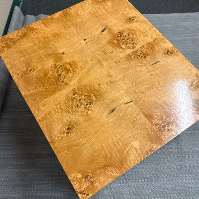 Post Modern Burl Wood Side Table For Sale - Image 10 of 11