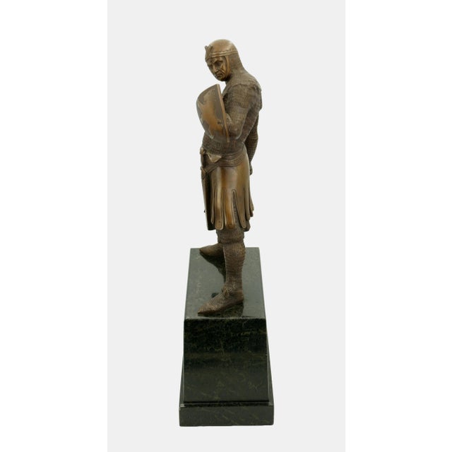 Josef Moest, Crusader with Shield and Mace, 1910, Bronze For Sale - Image 4 of 14