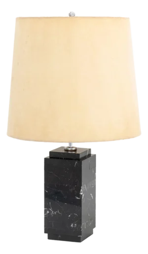 Modern Black Marble and Chrome Table Lamp