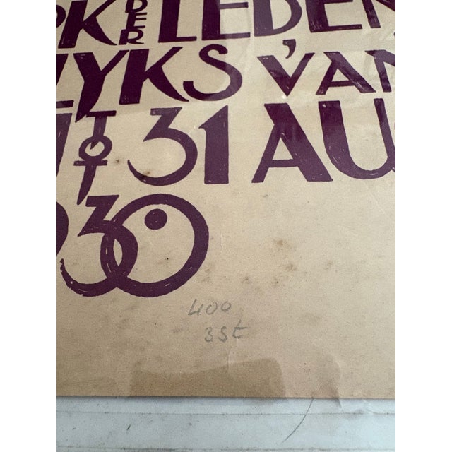 vintage 1930 art exhibition poster for the "Vereeniging Beeldende Kunstenaars Laren-Blaricum" held at Hamdorff, designed...