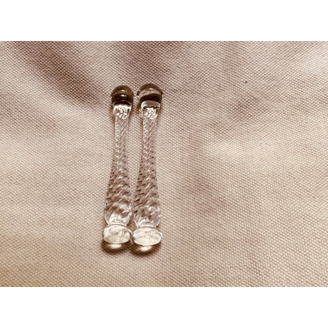 Emerald 1930s Cambridge Glass Clear Cocktail Muddlers Pair - Art Deco Barware For Sale - Image 8 of 8