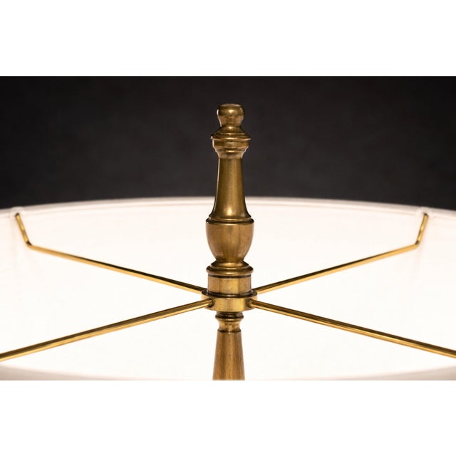 Pair of Neoclassical Revival Bronze Table Lamps With Sculptural Classical Bases and New Linen Shades, 1920-1930s For Sale - Image 10 of 12