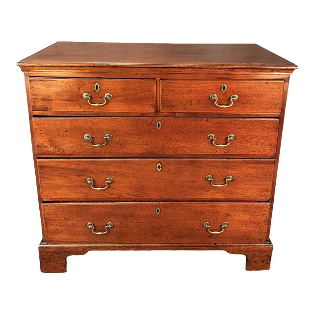 18th Century Solid Mahogany 5-Drawer Chest For Sale