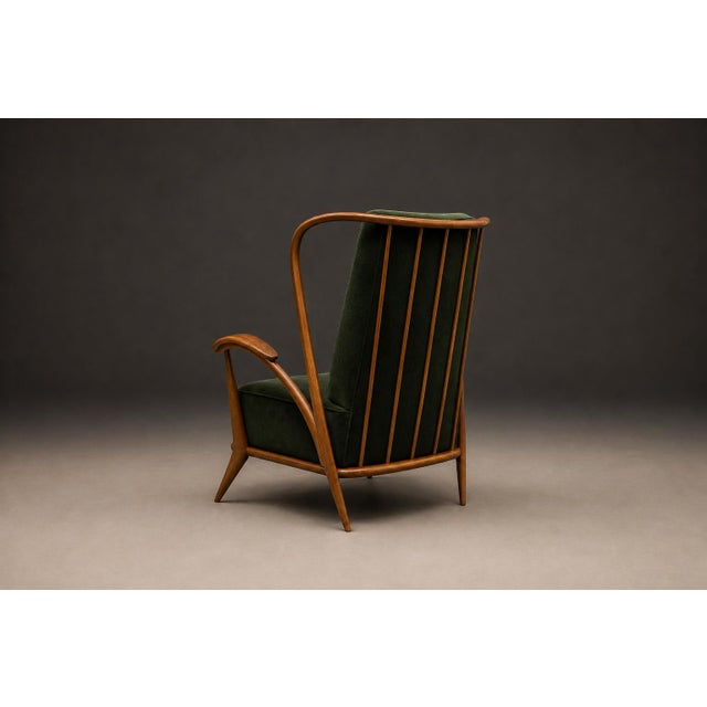 Armchair in Ivory Wood and Green Mohair by Giuseppe Scapinelli, Brazil, 1950s For Sale - Image 12 of 17