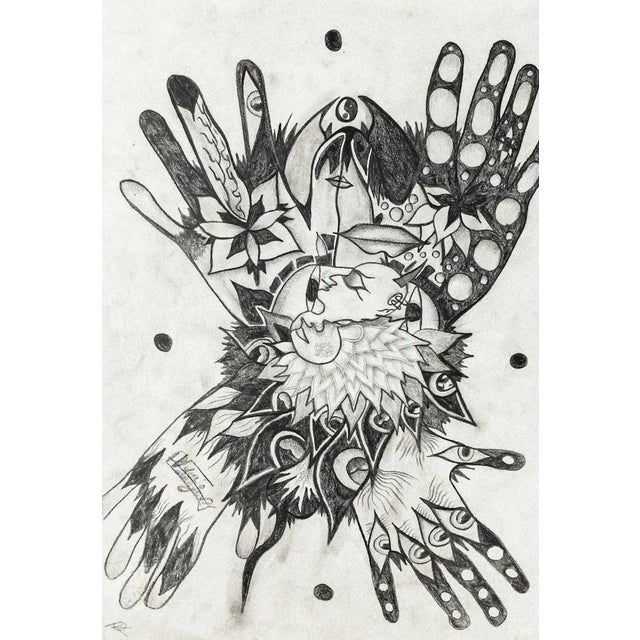 Composition is beautiful original monotype artwork on cardboard realized by the Italian Artist Valerio Romagnoli. Hand-...