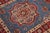 Shabby Chic Rustic Super Kazak Light Blue/Red Wool Runner Rug- 2'5'' X 9'9'' For Sale - Image 3 of 10