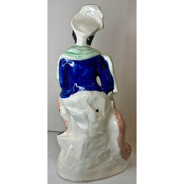 Ceramic Impressive Size! Staffordshire Lion Slayer Antique Figurine From England - Circa 1860 For Sale - Image 7 of 12