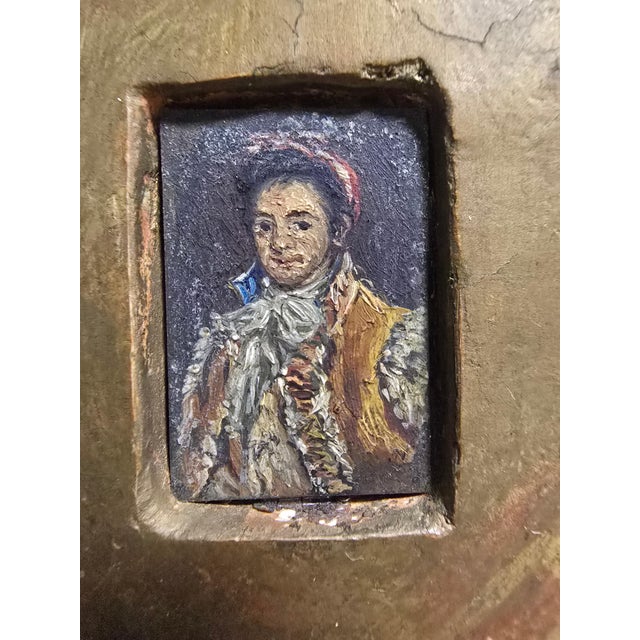 Early 19th Century Spanish Artist, Small Portrait, 1800, Painting on Copper For Sale - Image 5 of 9