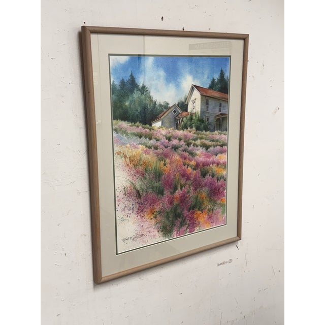 Farmhouse Melinda Cowdry Oregon House Watercolor, Circa 1990 For Sale - Image 3 of 11