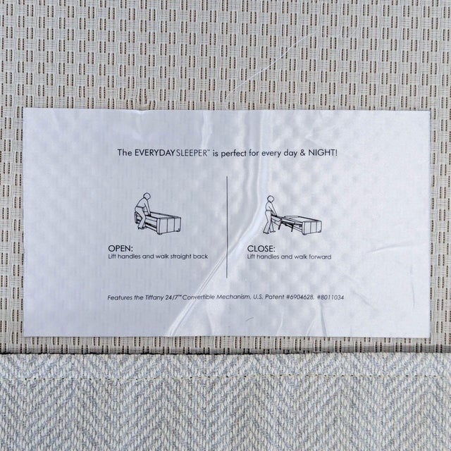 Textile West Elm Modern Sleeper Sofa With Rolled Arms and Three Cushions For Sale - Image 7 of 12