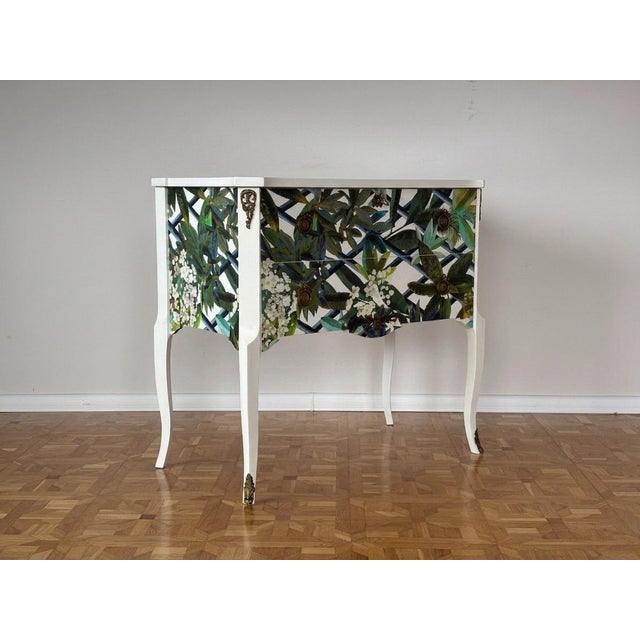 Gustavian Commode with Wallpaper from Christian Lacroix, 1950s For Sale - Image 10 of 10