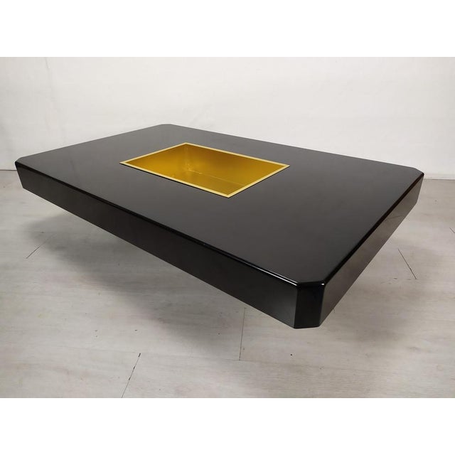 Black & Gold Coffee Table, 1970s, in Good conditions. Designed 1970 to 1979