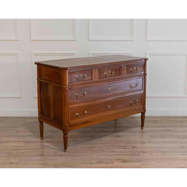 Early 19th Century Louis XVI–Style Walnut Chest of Drawers, France, Early 19th Century For Sale - Image 5 of 10