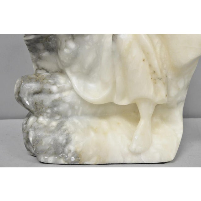 Stone Vintage Seymour Shuren Modern Carved Alabaster Native American Figure Sculpture For Sale - Image 7 of 17