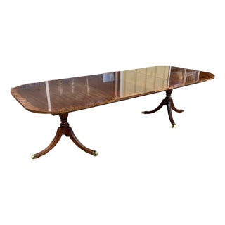 Late 20th Century Councill Craftsmen Banded Mahogany Dining Table For Sale
