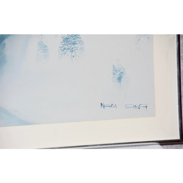 Mid 20th Century Japanese Landscape Scene Silk Painting, Framed Signed For Sale - Image 4 of 12