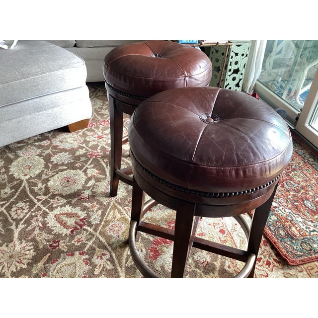 2010s Theodore Alexander Boloro Vintage Bar Stools For Sale - Image 5 of 11