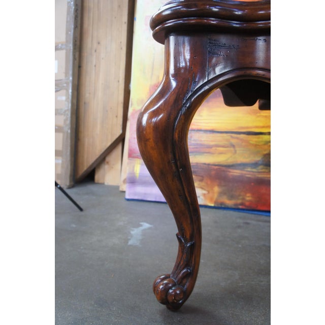 Marge Carson Mahogany Loire Serpentine Triangular Side Table For Sale - Image 4 of 13