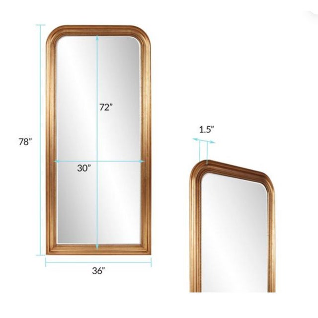 Wood The French Philippe Oversized Mirror, Gold For Sale - Image 7 of 7