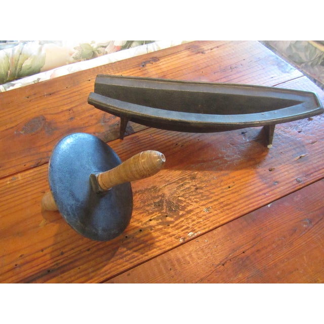 Vintage Cast Iron & Wood Herb Grinder on Crescent Form Chairish