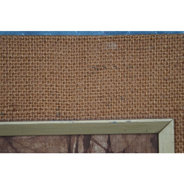 1963 Sitting Buddha Painting on Silk Burlap, Framed, Fukazen & Co For Sale - Image 12 of 13