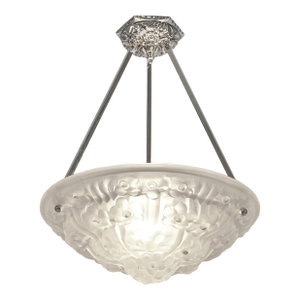 French Art Deco Pendant Light by Degue 1930 France - 2 Available