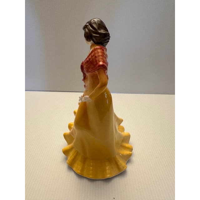 Yellow 1977 Royal Doulton "Linda" Figurine #Hn3879 Designed and Signed by Nada M. Pedley For Sale - Image 8 of 12