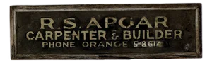 Vintage Hand Painted Metal/Wood "Carpenter & Builder" Trade Sign, Circa 1920