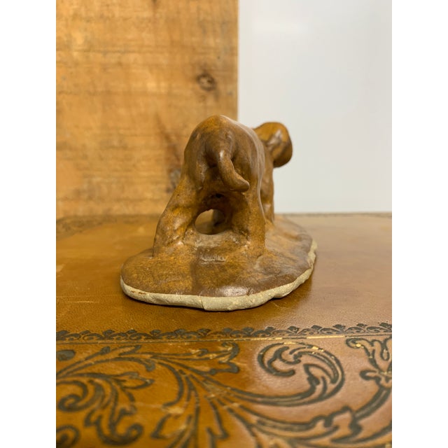 Vintage Ceramic Folk Art Elephant Sculpture For Sale - Image 4 of 5
