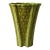 Vintage Textured Green Ceramic Vase – Sculptural Fluted Form With Basketweave Relief Pattern (9” H) For Sale
