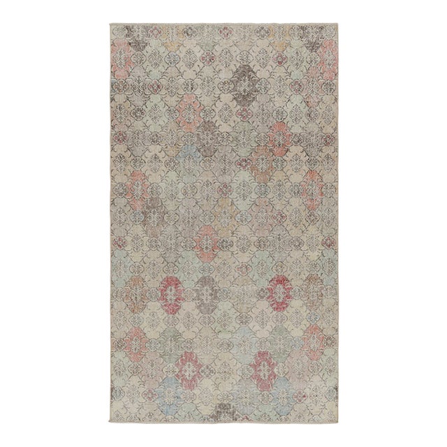 Vintage Zeki Müren Rug With Pastel Geometric Patterns, From Rug & Kilim For Sale