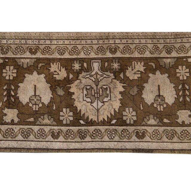 Textile Early 20th Century Antique Turkestan Khotan Wool Rug 7 X 13 For Sale - Image 7 of 13